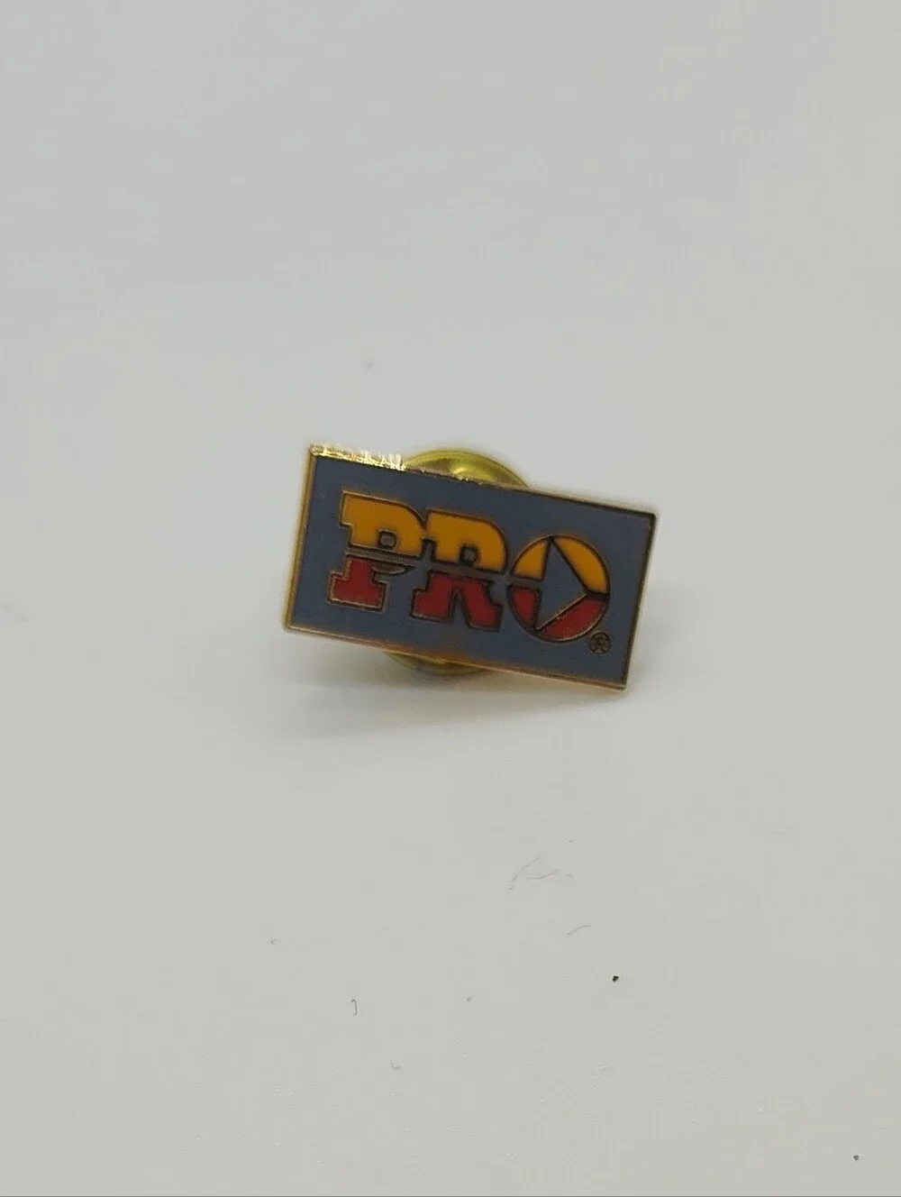 PRO Logo Enamel Lapel Pin - Yellow, Red, Gray